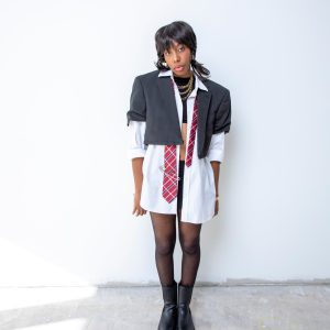 Cropped Padded Short Sleeve Tuxedo Blazer